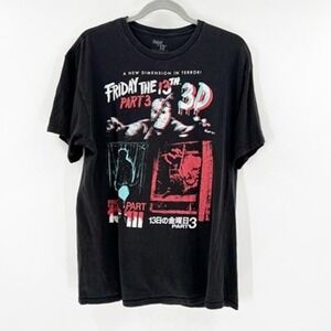 Friday The 13th Part 3 3D Graphic T‎ Shirt Horror Movie Graphic Tee
